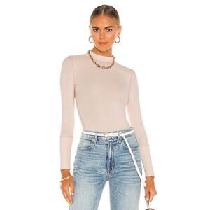 Intimately Free People The Rickie Top in Light Pink long sleeve mock neck ribbed